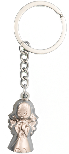 [SLH-01ENG01FR] Porte-clef Ange TZB - inox - texte FR (30x17mm)