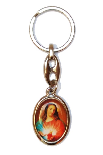 [SLH-09HHJ609CHR] Porte-clef - métal - SC Jésus/St Christophe (32x25mm)