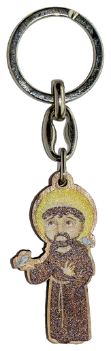 [SLH-35FRA2039] Porte-clef St François/enfantin (72x25mm)