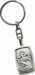 [SLH-45KRI0603] Sleutelhanger St Kristoffel/rechthoek - 30mm