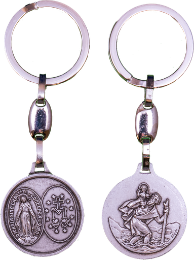 [SLH-45WON0231KRI] Sleutelhanger - Wonderdadige/Kristoffel - metaal (65x30mm)