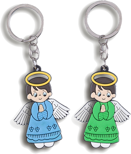 [SLH-72ENG] Porte-clés flexible Ange enfantin 55mm - couleur assorti