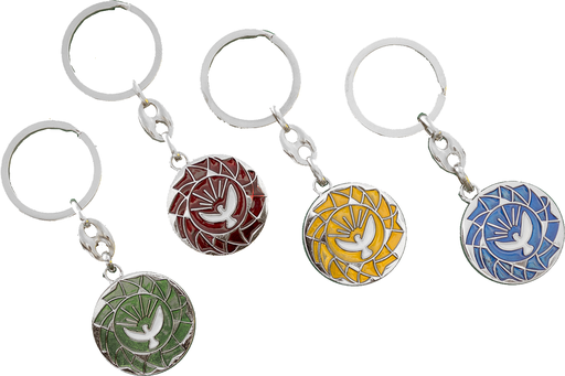 [SLH-72ESP] Porte-clés St Esprit › 30mm - metal/emaillé assorti