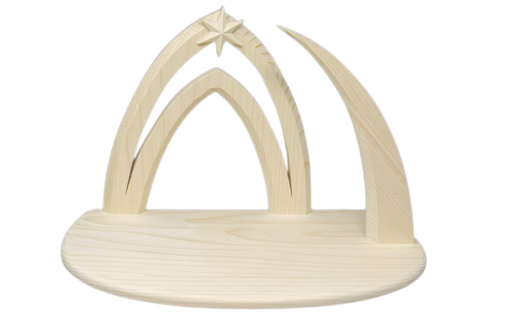 [STL-07AIDA12N] Stal in houtFür Krippe Aida - 12cm/Natur