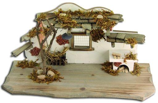 [STL-47S023] Cabane vide/bois - pers. H 7cm - 45x18x22cm