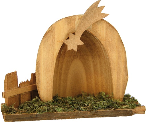 [STL-47S036] Stable Hostel With Grass - 9x5x8cm