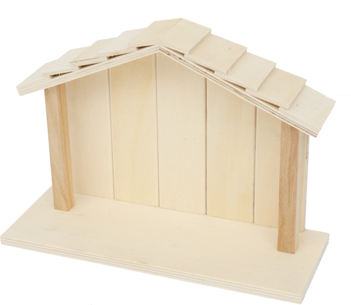 [STL-92M1] Holz Krippe - 26x9,5x18,5cm
