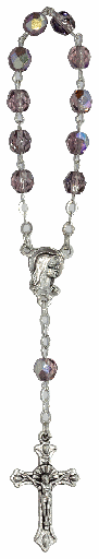 [TNT-05IR6AME] Mini-rosenkranz - Halbkristal - amethist (⌀ 6mm)
