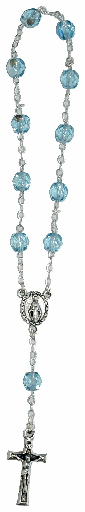 [TNT-05IR6LBL] Mini-rosenkranz - Halbkristal - Aqua blau (⌀ 6mm)