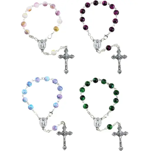 [TNT-35GL825] Dizainier avec fermoire - verre - assorti (⌀ 6mm)