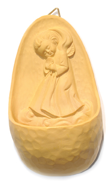 [WWB-41ENG00N] Wijwaterbakje Engel - poly/natuur