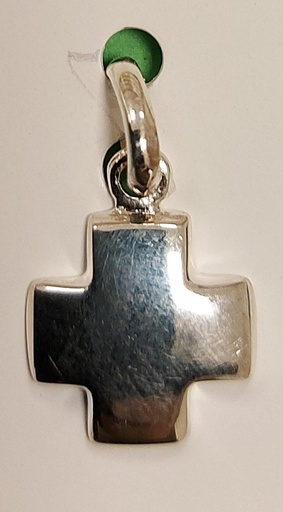 [HKZ-21M10] Croix lisse - Argent 925‰ rhodié (10x10mm)