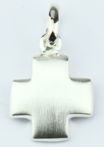 [HKZ-21M11] Croix lisse/matte - Argent 925‰ rhodié (10x10mm)
