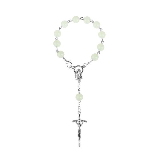 [TNT-72M001LG] Mini-Rosenkranz mit Verschluss - Plastik/Leuchtend (⌀ 8mm)