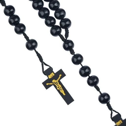 [RZK-72M001ZW] Rosary - wood - Black (⌀ 10mm)