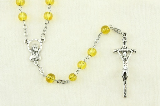 [RZK-72M004JE] Rosenkranz - Glass/Kette - Gelb (⌀6mm)