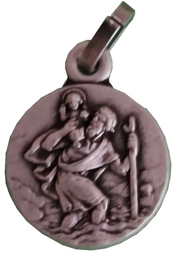 [MED-46KRI214A] Médaille St Christophe - métal (Ø14mm)