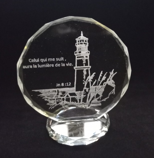 [KAD-97M005] Rahme/Glasskristal - Celuui qui me suit… Jn 8:12 (92x78mm)