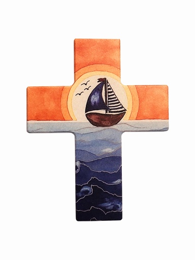 [MRL-810161] Kruisbeeld - Boot - 9x7 cm