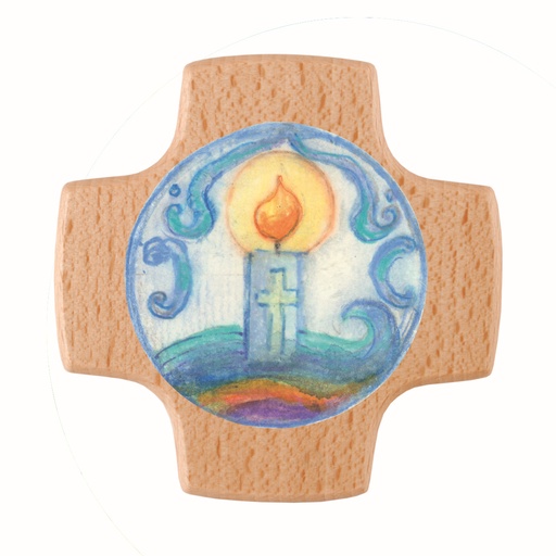 [MRL-810163] Kruisbeeld hout - Kaarslicht (85x85mm)