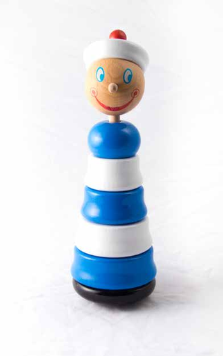 [GIR-82EM11MARIN] JOUET EN BOIS DU JURAS EMPILABLE MARIN H 25,5 CM