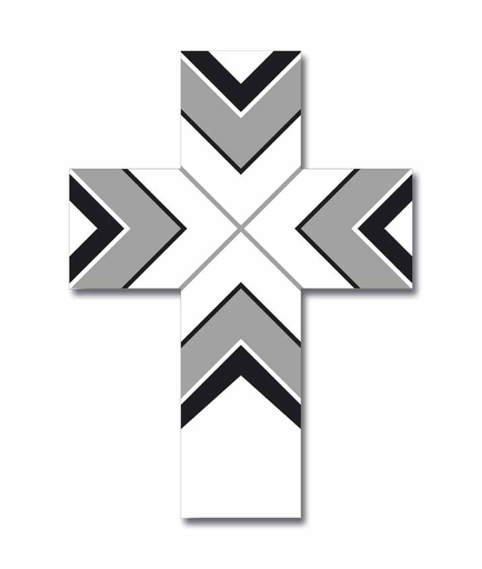[GIR-82GBCR9] CROIX BOIS SUR FOND BLANC  15*8,5 CM