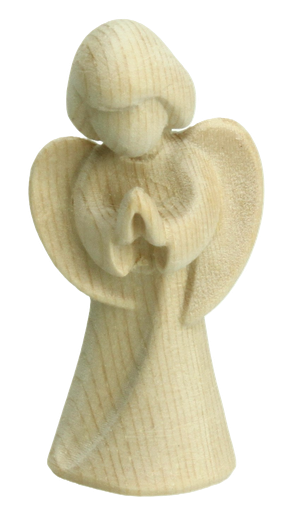 [ENG-07M0105N] Paradijsengel biddend - houtsnijwerk - 5cm - natur