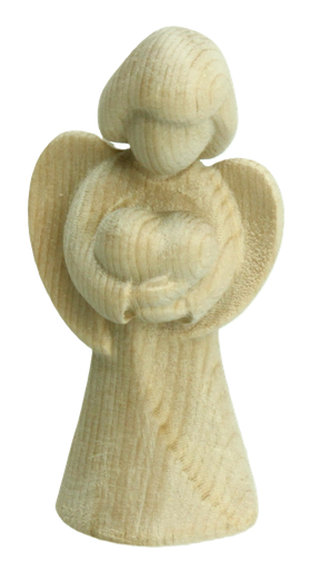[ENG-07M0205N] Paradijsengel met hart - houtsnijwerk - 5cm - natur