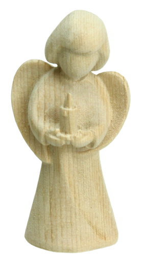 [ENG-07M0405N] Paradijsengel kaars - houtsnijwerk - 5cm - natur