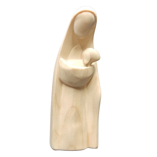 [KGR-07M01HDC12N] Berger avec agneau  "Zirbe"-collection - H 12cm - bois sculpté/naturel