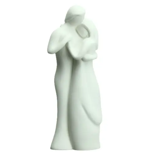[BLD-99M10] Statuette amoureuse - résine/blanche - 13cm