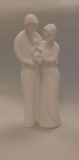 [BLD-99M11] Beeld 'Familie' - kunsthars/wit - 20cm