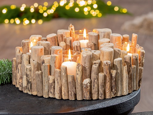 [KAN-30M004] Adventskandelaar 'Thilo' - Hout/30cm