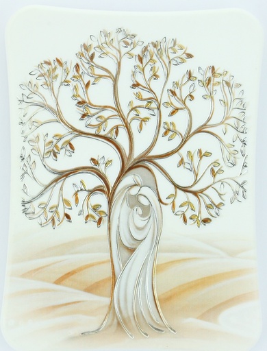 [KAD-09M01FAM] Bildrame Poly - Hl.Familie modern - coloriert/silber (120x90mm)