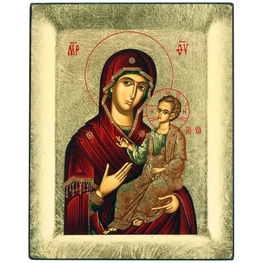 [IKO-75M01VE] Icône sériegraphie/bord - Vierge et enfant (100x125mm)