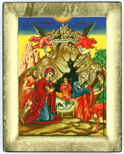 [IKO-75M01NAT] Icône sériegraphie/bord - Nativité (100x125mm)