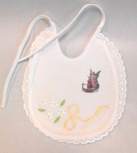 [SOU-35BAV01] Slabbertje - Engelbewaarder wit