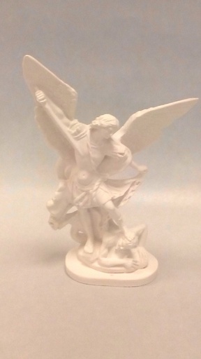 [BLD-82MIC20WT] Statue St Michel - résine/blanche - 20cm