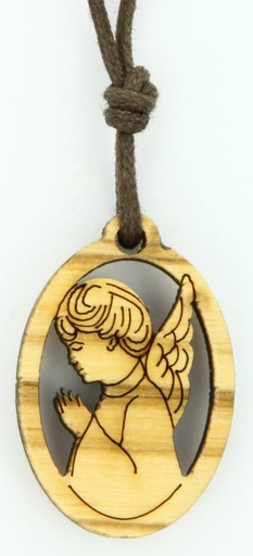 [KOK-35M001] Ange en bois d'olivier sur corde (25x16mm)