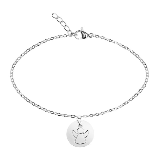 [ARM-99M01ENG] Bracelet argenté - "Bless you- Collection"  - Ange