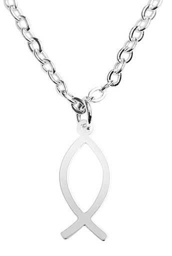 [KET-99M01ICT] Chain silverplated - "Bless you- Collection"  - Fisch