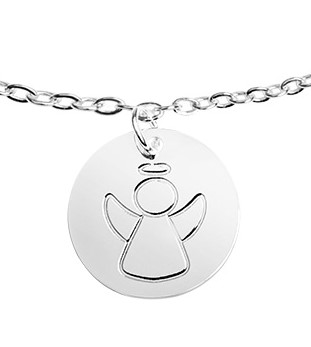[KET-99M01ENG] Kettinkje verzilverd - "Bless you- Collection"  - Engel