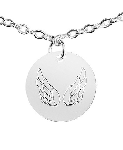 [KET-99M01ENG2] Chaîne argenté - "Bless you- Collection"  - Ailes