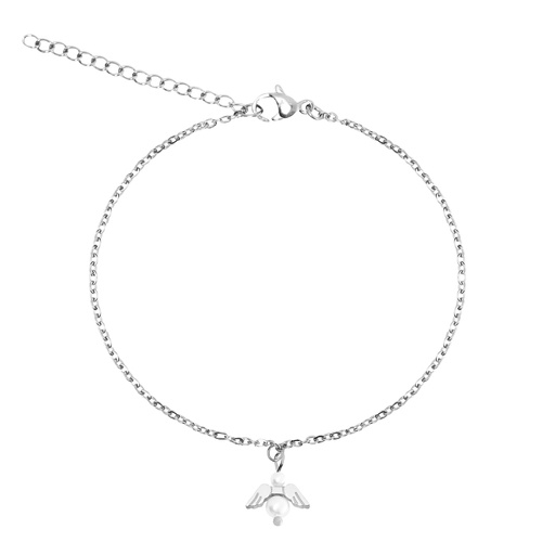 [ARM-99M03ENG] Armband versilbert - "Angel for you"- Collection"  - Engel/perl
