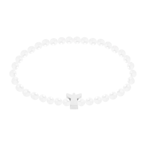 [ARM-99M04ENG] Armbandje parelmoer - "New Wonderful Moments"- Collection"  - Engel verzilverd