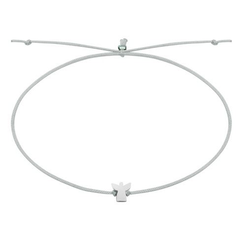 [ARM-99M05ENG] Bracelet/corde - "Good wishes" Collection  - Ange argenté