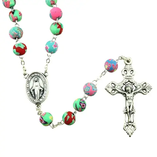 [RZK-05M02] Rosary - gomma resin colorfull (8x9mm)