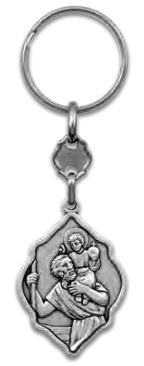 [SLH-55M001KRI] Porte-clef - St Chrsitophe - métal (70x30mm)