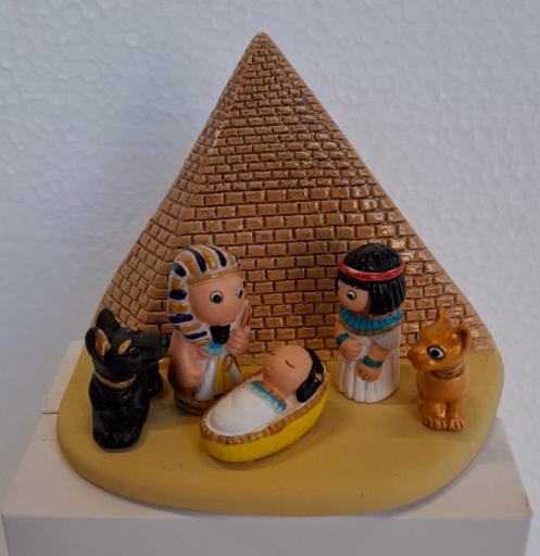 [KGR-85EGY] Krippe keramic 'Egypte' - 7x9cm