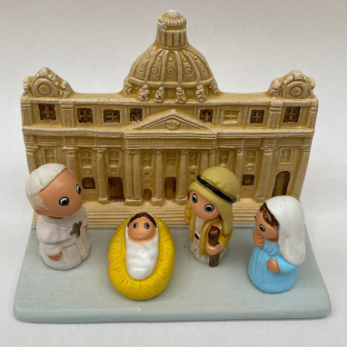 [KGR-85VAT2] Krippe Keramik 'Vatican + Papst' - 7x9cm